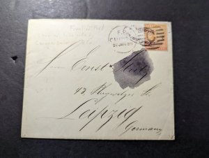 1885 India Cover Calcutta to Leipzig Germany