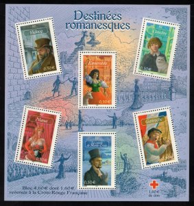 FRANCE 2003 French Literature Characters S/S; Scott 2976a, Yvert Bloc 60; MNH