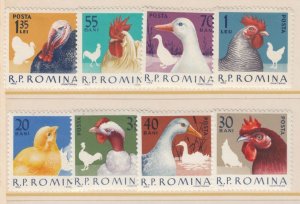 Romania Sc 1553-60 NH issue of 1963 - Birds