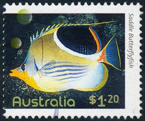 Australia 2010 $1.20 Fish of the Reef Saddle Butterflyfish Sheet SG3412 Used (2)