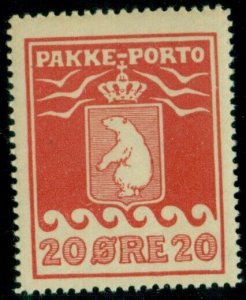 GREENLAND #Q6 (P9II) 20ore Pakke Porto, 2nd pr, og, NH, VF/XF, Facit $840.00