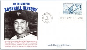 US FIRST DAY COVER BASEBALL HISTORY JUAN MARICHAL LIMITED EDITION OF 200 COVERS