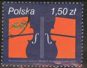 Poland Scott 2356 Used CTO favor canceled Violin stamp 1979