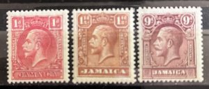 Jamaica #103a,104-105 MLH- SCV=$36.50