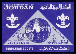 Jordan Mi Block 17 1964 Jordanian Boy Scouts IMPERF 100f Souvenir Sheet