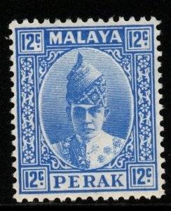 MALAYA PERAK SG113 1938 12c BRIGHT ULTRAMARINE MTD MINT