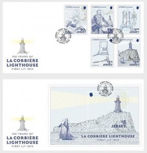 Jersey UK 2024 150 Years of La Corbière Lighthouse FDC's set