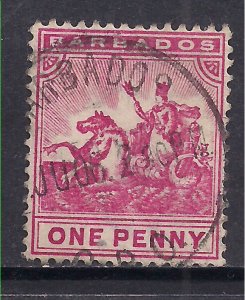 Barbados 1892 QV 1d Carmine used SG 107 ( B513 )