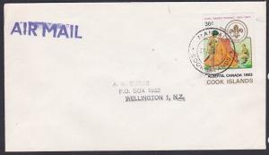 COOK IS 1983 cover to NZ - MANGAIA cds - 36c Boy Scouts....................87694