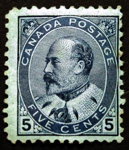 Canada #91 5c Blue on Bluish 1903 King Edward VII  F *MNH*