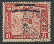 North Borneo  SG 340 SC# 228 Used    OPT GR Crown - See scan