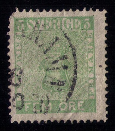 Sweden Sc #6 Used  5o Green F-VF