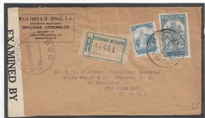 Mexico City, Mexico to New York, NY 1942 Registered San Antonio censor (C5221)