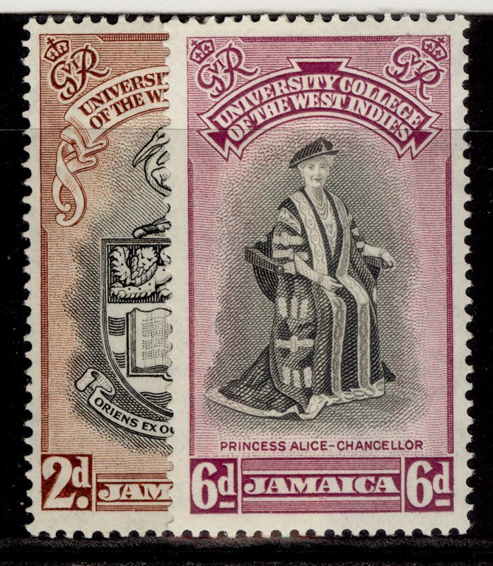 JAMAICA GVI SG149-150, BWI university college set, M MINT.