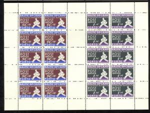 GERMANY AUGSBURG HOCHFELD 1948 BALTIC DP CAMP Set in SHEETLETS MNH NG As Issued