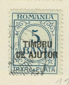 1915 A5P50F390 Romania Postal Tax Two Stamp optd 5b used-