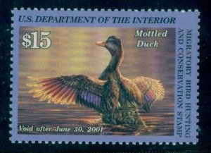 US #RW67, $15.00 Mottled Duck, NH, VF