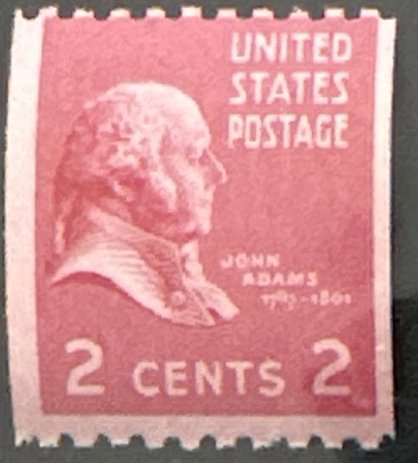 Scott #850 1939 2¢ Presidential Series John Adams perf. 10 horizontally MNH OG