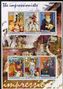 AFGHANISTAN - 2001 - Henri Matisse - Perf 6v Sheet - M N H -Private Issue