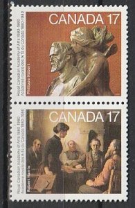 1980 Canada - Sc 850a - MNH VF - 1 pair - Academy of Arts - Harris/Hebert