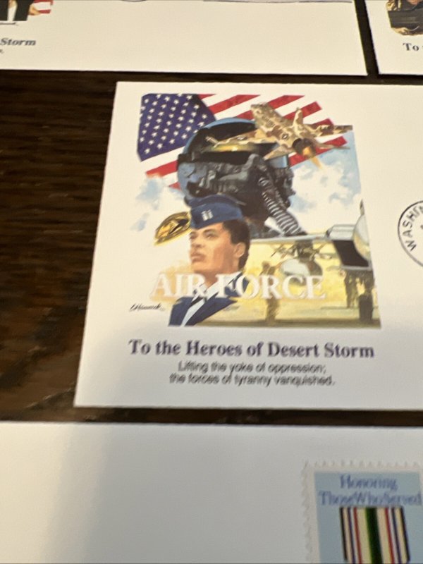 To the Heroes of Desert Storm Set of 5 First Day Covers July 2, 1991-MINT-US