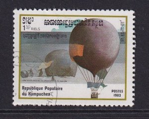 Cambodia   #416 cancelled  1983 hot air balloons  1.50r