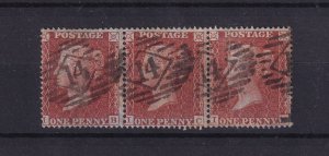 GB QV 1855 1d Red Scarce Strip Of 3 SG26 Fine Used BP16297