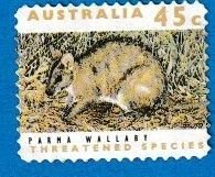 AUSTRALIA SCOTT#1241 1992 THREATENED SPECIES - PARMA WALLABY - MNG