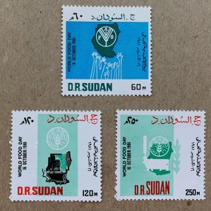 Sudan 1983 FAO World Food Day, MNH. Scott 329-331, CV $2.20