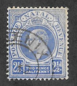 NATAL #85 Used 2 1/2p King Edward VII Stamp 2017 CV $6.00