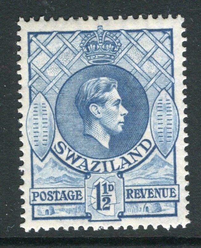 SWAZILAND; 1938 early GVI portrait issue fine Mint hinged 1.5d. value