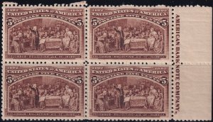 #234 Mint NH, VF, Block of 4, imprint (CV $600) (CV $150 - ID50695) - Joseph ...