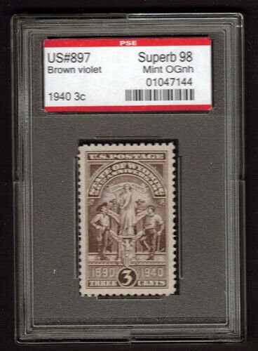 MALACK 897 SUPERB OG NH, w/PSE (GRADED 98 ENCAPSULATED) enc897g