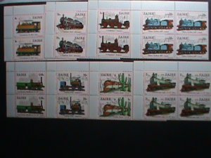 ZAIRE-1980 SC# 935-42-WORLD FAMOUS TRANIS-MNH IMPRINT BLOCK SET VERY FINE