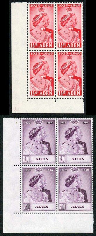 Aden 1948 Royal Silver Wedding SG30 1 U/M (MNH) BLOCK OF 4