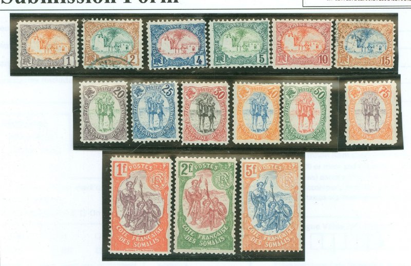 Somali Coast #34-48 Unused Single (Complete Set)