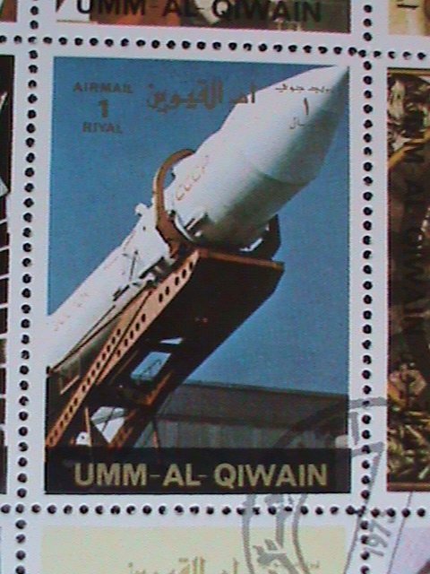 ​UNN AL QIWAIN STAMP:HISTORY OF SPACE  STAMPS CTO LARGE FULL SHEET VERY FINE