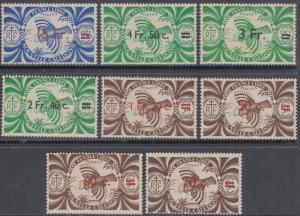 NEW CALEDONIA Sc# 266-73 CPL VLH SET of 8 -  FREE FRANCE, BIRD ISSUE w/SURCHARGE