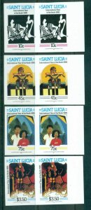 St Lucia 1985 Intl. Youth year IMPERF pairs  MUH lot68691