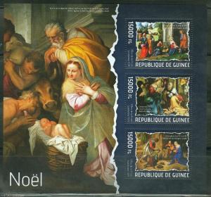 GUINEA 2014 CHRISTMAS PAINTINGS SHEET  MINT NH