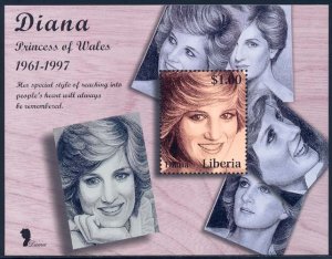 Liberia 1998 Sc N/L Diana Princess of Wales SS Stamp**