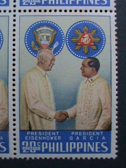 ​PHILIPPINES-1960-SC# 8123-4  VISIT OF U.S. PRESIDENT EISENHOWER-MNH BLOCKS-VF