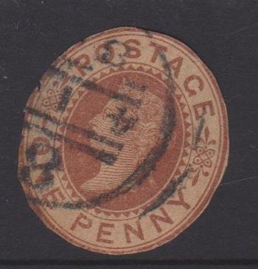 Great Britain QV Cut Corner 1 Penny Used