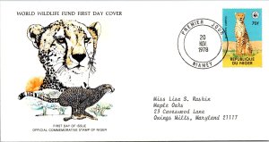 FDC Republique Du Niger - Cheetah Official Commemorative Stamp 1978 - A00037
