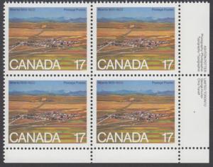 Canada - #864 Alberta Plate Block -MNH