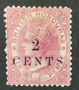 MOMEN: BRITISH HONDURAS SG #23 P12.5 CROWN CC MINT OG H £350 LOT #61709