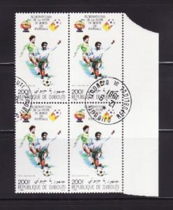 Djibouti C142 Block of 4 U Sports, World Cup Soccer