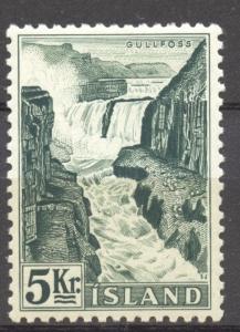 Iceland 1956 Gullfoss Water Fall 5 KR MNH, no faults