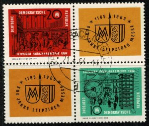 GERMANY DDR 1964 LEIPZIG SPRING FAIR BLOCK USED (VFU) P.13x13.5 SGE733a SUPERB