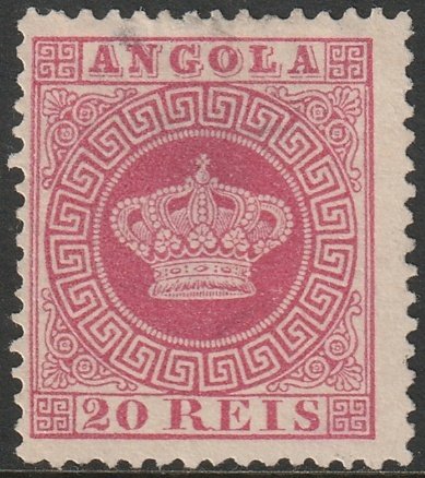 Angola 1885 Sc 11 used light cancel hinge thin